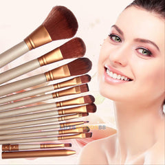 Pro Makeup 12pcs Brushes Set Powder Foundation Eyeshadow Eyeliner Lip Brush Tool