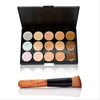 15 Colors Contour Face Cream Makeup Concealer Palette + Sponge Puff Powder Brush