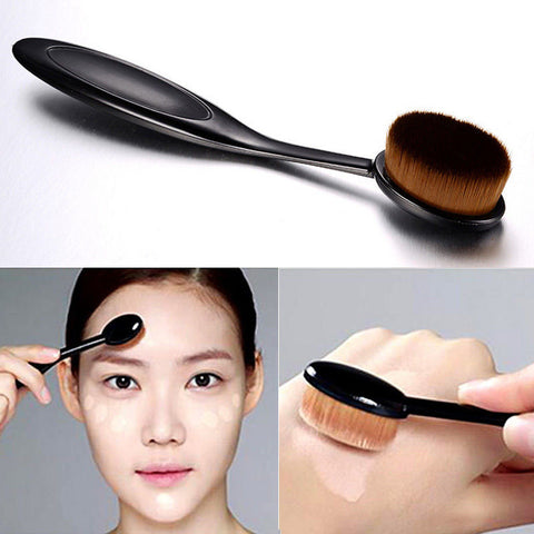 Pro Cosmetic Makeup Face Powder Blusher Toothbrush Curve Brush Foundation Tool