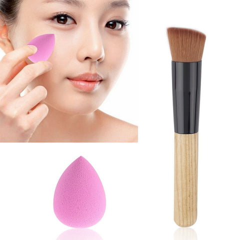 15 Colors Face Cream Makeup Concealer Palette + Sponge Puff Powder Brush OE