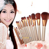 Pro Makeup 12pcs Brushes Set Powder Foundation Eyeshadow Eyeliner Lip Brush Tool