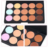 15 Colors Contour Face Cream Makeup Concealer Palette + Sponge Puff Powder Brush