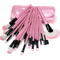 Pro 32Pcs PINK Pouch Bag Case Superior Soft Cosmetic Makeup Brush Set Kit Hight Quality Best Natural Hair Flexible Sturdy Handle