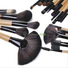 Pro 24Pcs Superior Soft Cosmetic Makeup Brush Set Brushes Kit + Pouch Bag Case