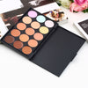 15 Colors Face Cream Makeup Concealer Palette + Sponge Puff Powder Brush OE