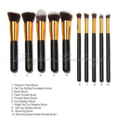 10pcs Pro Cosmetic Makeup Tool Brush Brushes Set Eyeshadow Blush Brushes Tools