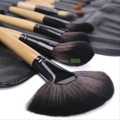 Pro 24Pcs Superior Soft Cosmetic Makeup Brush Set Brushes Kit + Pouch Bag Case