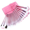 22pcs superior Professional Soft Cosmetic Makeup Brush Set Pink + Pouch Bag Case