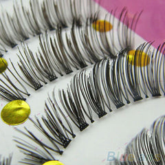 10 Pairs Pretty Long Cross False Eyelashes Makeup Natural Fake Thick Eye Lashes