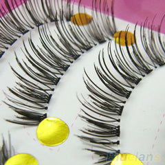 10 Pairs Pretty Long Cross False Eyelashes Makeup Natural Fake Thick Eye Lashes