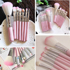 7Pcs Pro Pink Makeup Brush Set Eyeshadow Cosmetic Tools Eye Face Beauty Brushes