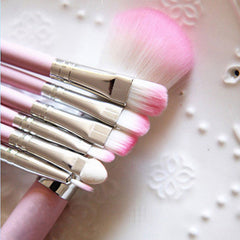 7Pcs Pro Pink Makeup Brush Set Eyeshadow Cosmetic Tools Eye Face Beauty Brushes