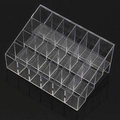 24 Trapezoid Clear Makeup Display Lipstick Stand Case Cosmetic Organizer Holder