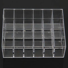 24 Trapezoid Clear Makeup Display Lipstick Stand Case Cosmetic Organizer Holder