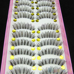 10 Pairs Pretty Long Cross False Eyelashes Makeup Natural Fake Thick Eye Lashes