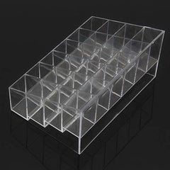 24 Trapezoid Clear Makeup Display Lipstick Stand Case Cosmetic Organizer Holder