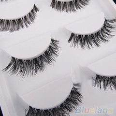 5 Pairs Lot Black Cross False Eyelash Soft Long Makeup Eye Lash Extension